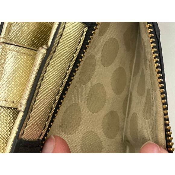 Kate Spade Black & Gold Skinny Slim Leather Women's Designer Wallet - Picture 7 of 11